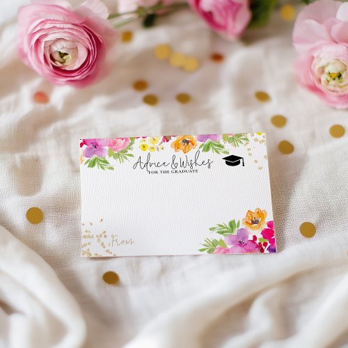 Hand Painted Floral graduation advice wishes