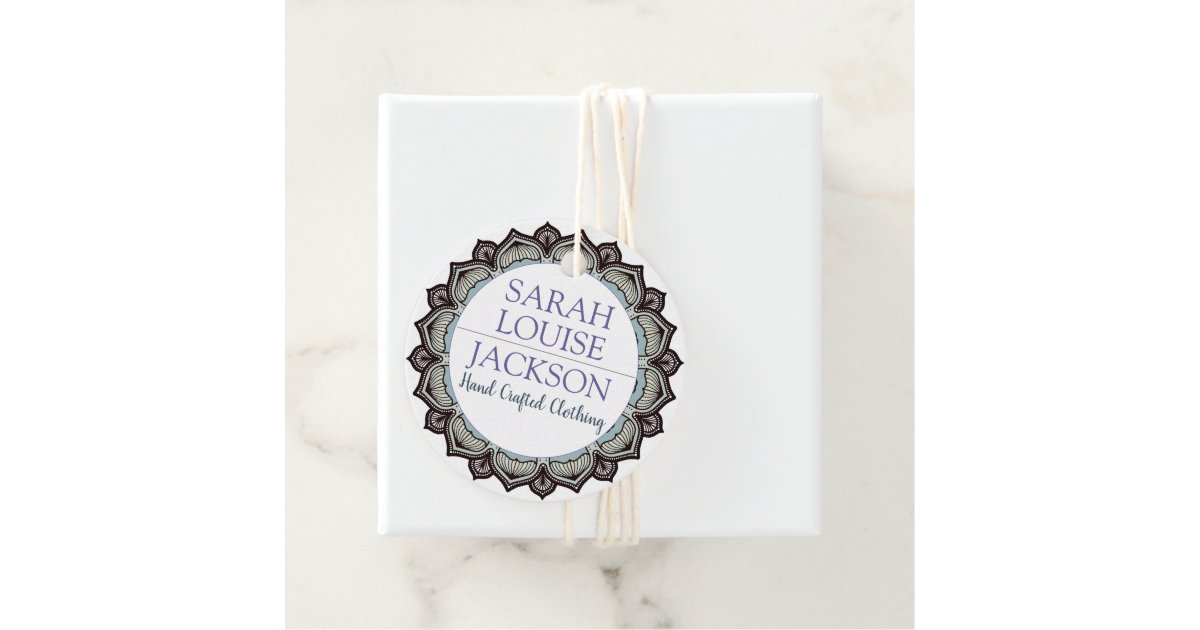 Hand Painted Floral Monogram Clothing Design Favor Tags Zazzle