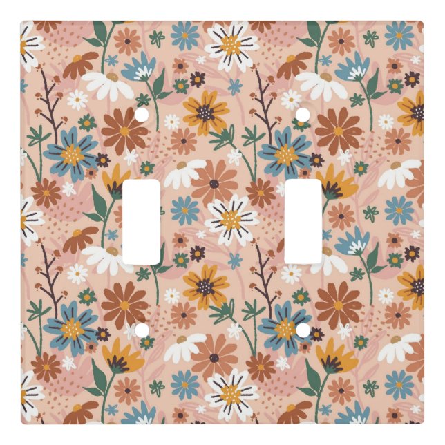 Hand Painted Floral Pattern-23136 Light Switch Cover (Front)