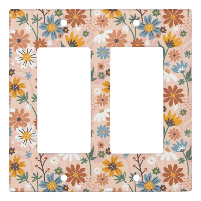 Hand Painted Floral Pattern-23136 Light Switch Cover (Front)