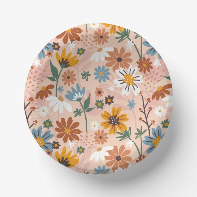 Hand Painted Floral Pattern-23136 Paper Bowls (Front)