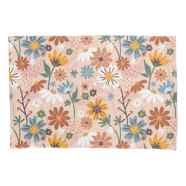 Hand Painted Floral Pattern-23136 Pillow Case (Front)