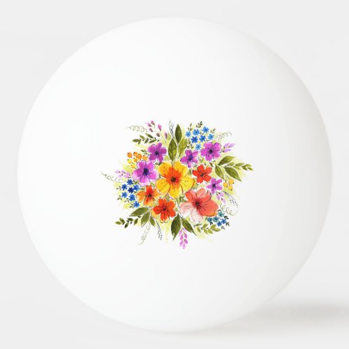 Hand_painted flowers bright watercolor bouquet ping pong ball