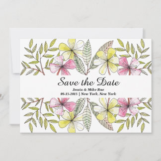 hand painted flowers save the date