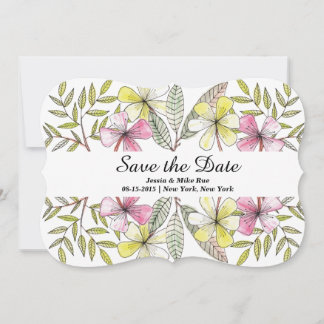 hand painted flowers save the date