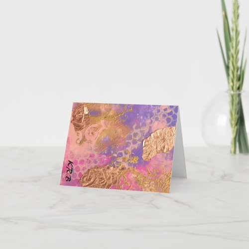 Hand Painted Folded Blank Note Card