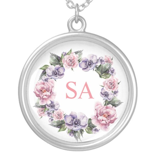 Hand-Painted Garlands of Flowers Monogramed
