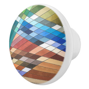 Hand Painted Geometric Abstract Pattern Ceramic Knob
