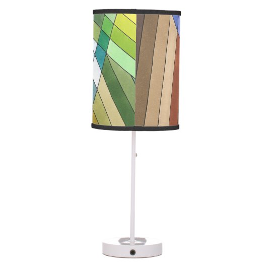 Hand Painted Geometric Abstract Pattern Table Lamp (Back)