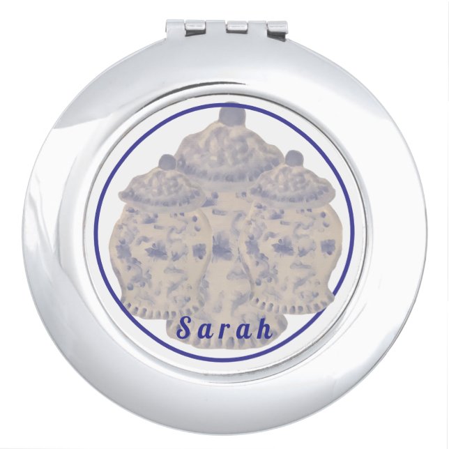 Hand Painted Ginger Jar Compact Mirror (Front)