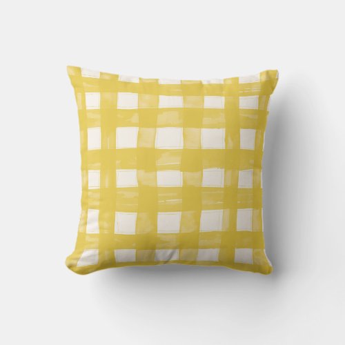Hand_painted Gingham Throw Pillow