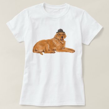 Hand-painted Golden Retriever Dog T-shirt by arncyn at Zazzle