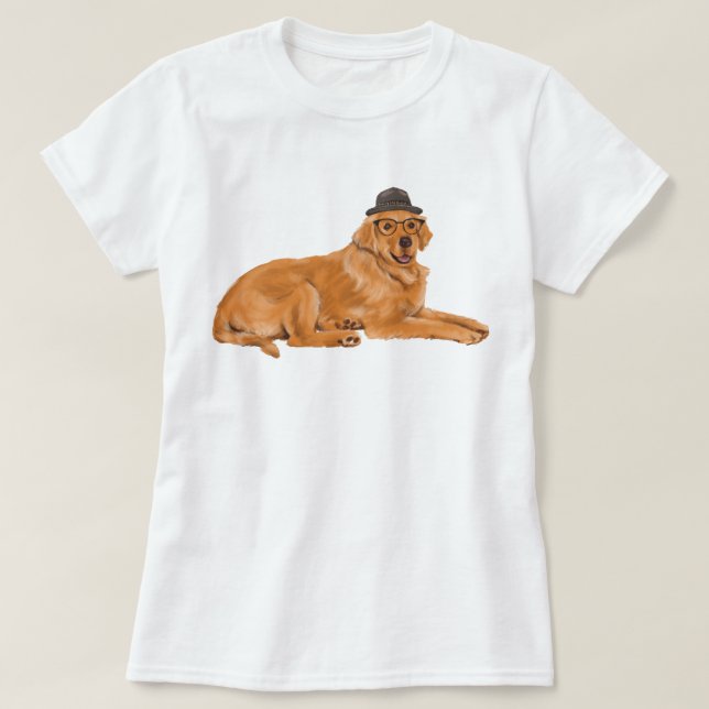 Hand-painted Golden Retriever Dog T-Shirt (Design Front)