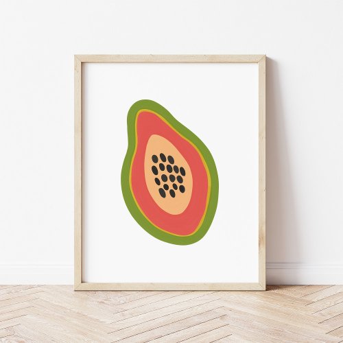 Hand_Painted Gouache Papaya Kitchen Art Poster