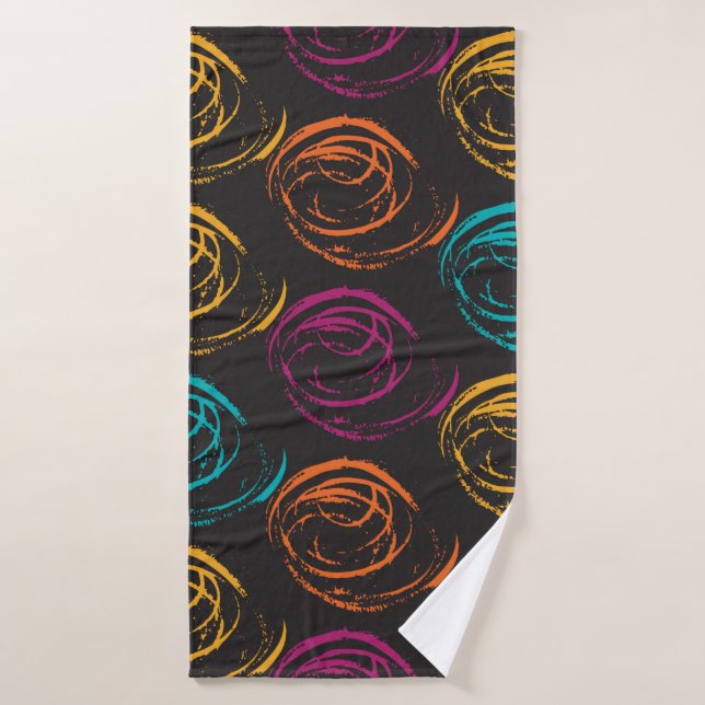 Hand painted grange texture. Ink geometric element Bath Towel (Bath Towel)