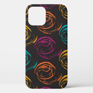 Hand painted grange texture. Ink geometric element iPhone 12 Case