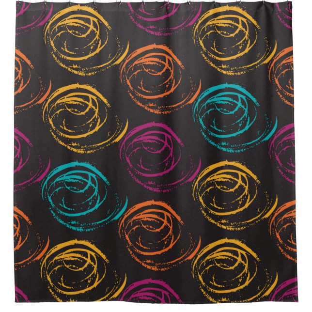 Hand painted grange texture. Ink geometric element Shower Curtain (Front)