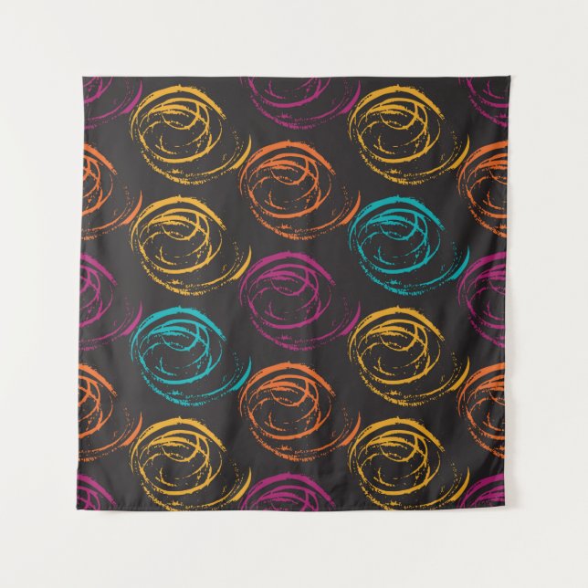 Hand painted grange texture. Ink geometric element Tapestry (Front)