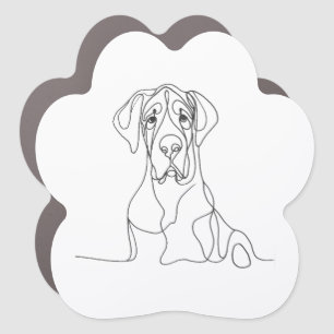 Hand Painted Great Dane Clean Line Art Car Magnet