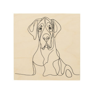 Hand Painted Great Dane Line Art 