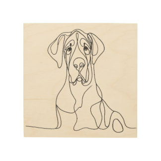 Hand Painted Great Dane Line Art