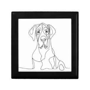 Hand Painted Great Dane Minimal Design Gift Box