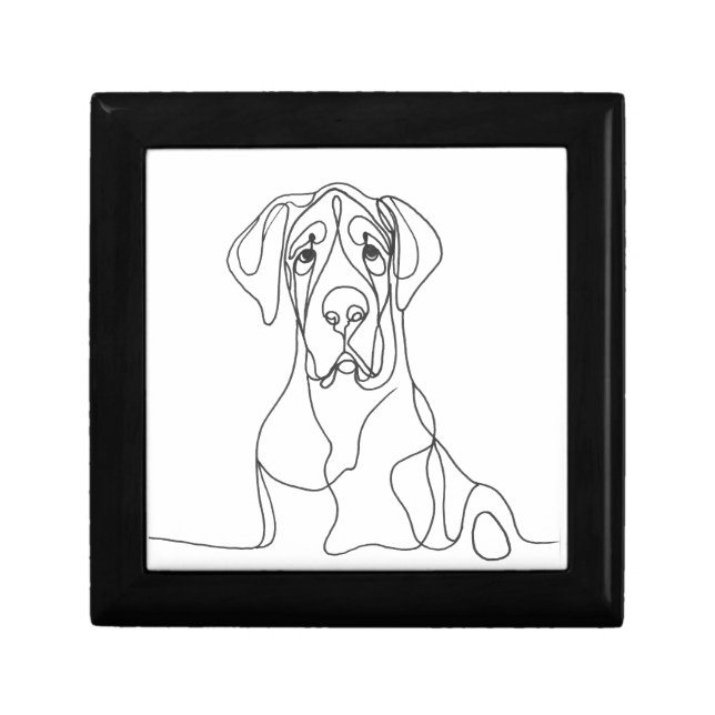 Hand Painted Great Dane Minimal Design Gift Box (Front)