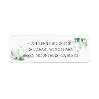 Hand Painted Green Organic Eucalyptus Wedding Label