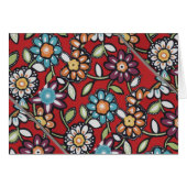 hand painted groovy hippie flowers card (Front Horizontal)