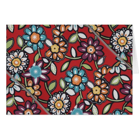 hand painted groovy hippie flowers card (Front Horizontal)