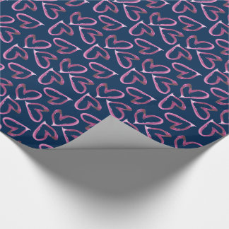 Hand-painted Hearts Small Wrapping Paper