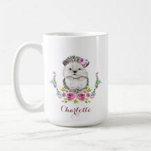 Hand painted Hedgehog Cute personalzied Coffee Mug