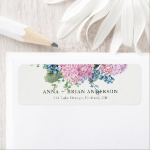 Hand-painted Hydrangea Wedding Return Address Label