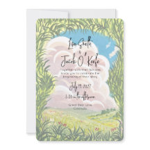 Hand painted illustrated Landscape Wedding