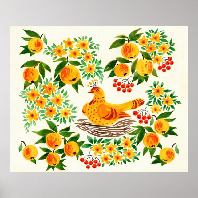 hand painted illustration: Turtledove Poster (Front)