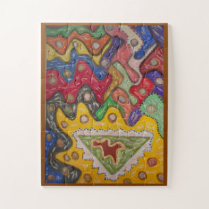 Hand painted impression African aboriginal type Jigsaw Puzzle