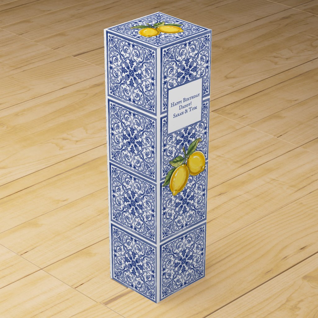 Hand-painted Italian tiles Amalfi blue & lemons