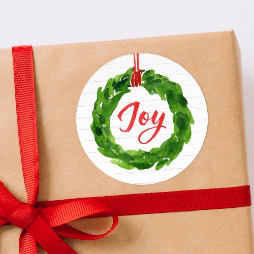 Hand_Painted Joyful Wreath Holiday Stickers