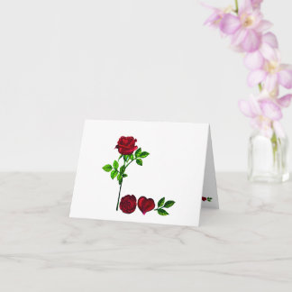 Hand-Painted L O V E Rose Greeting Card