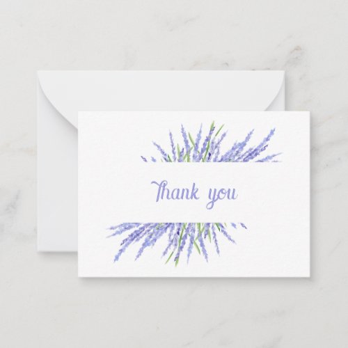 Hand Painted Lavender Thank You Note Card