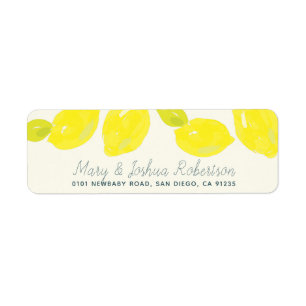 Hand Painted Lemon Citrus Address Label