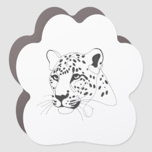 Hand Painted Leopard Clean Auto Style Car Magnet