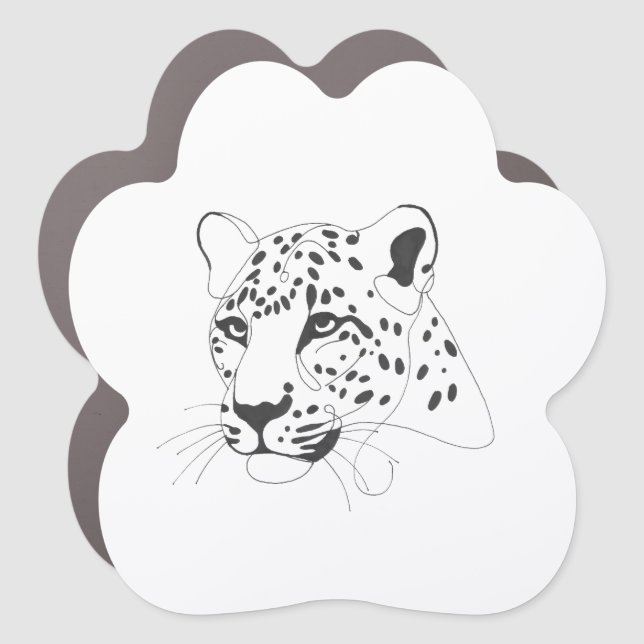 Hand Painted Leopard Clean Auto Style Car Magnet (Front)