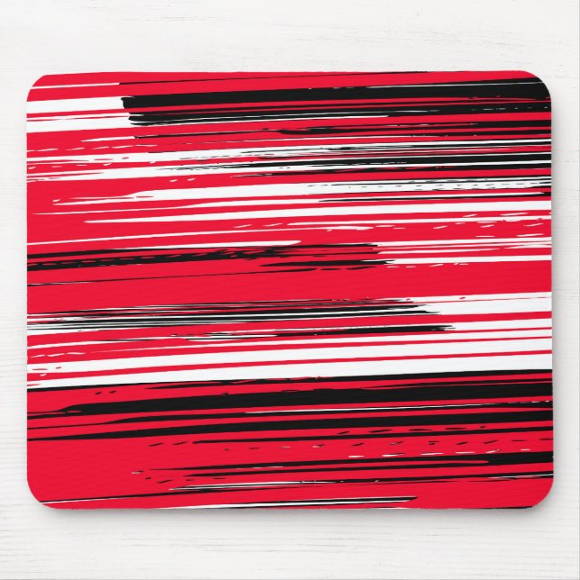 Hand painted lines - red mouse pad (Front)