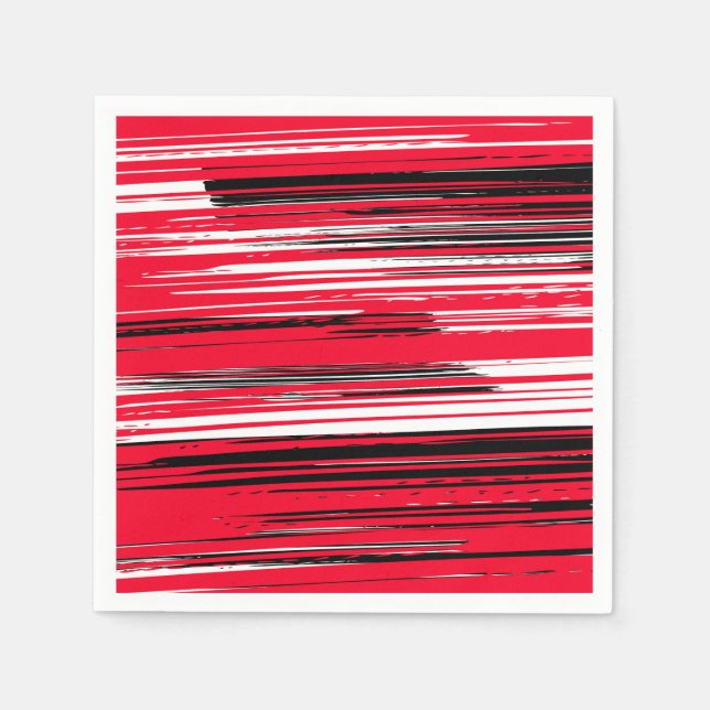 Hand painted lines - red napkins (Front)