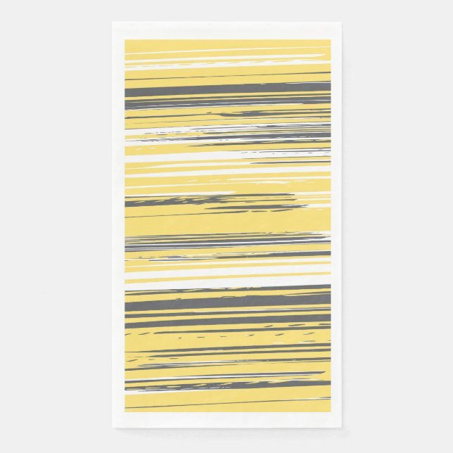 Hand painted lines - yellow paper guest towels (Front)