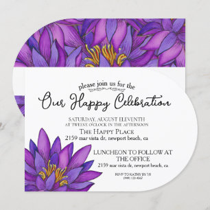 Hand-Painted Lotus Flower Invitation