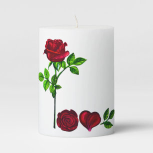 Hand-Painted LOVE - Rose Candle – Romantic Floral 