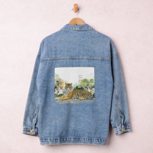 Hand_Painted Majestic Bengal Tiger Denim Jacket