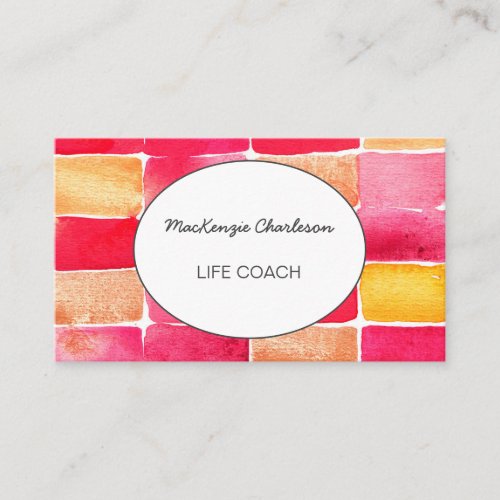Hand Painted Modern Watercolor Abstract Geometric  Business Card